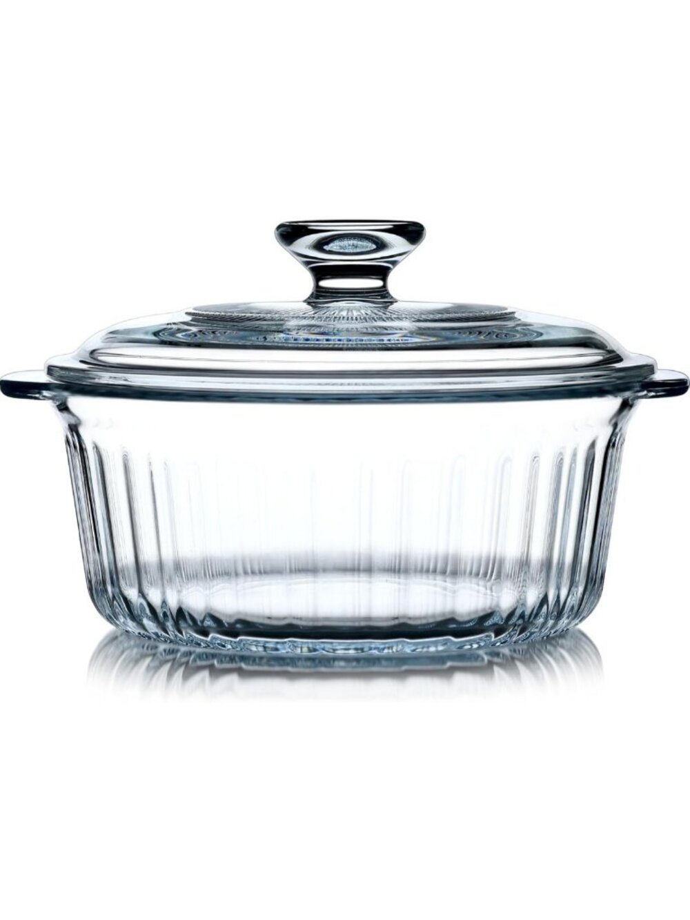 2.4QT Round Glass Casserole Dish with Lid - Borosilicate Oven Safe Bakeware